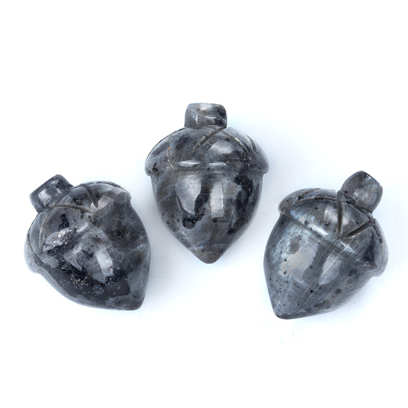 Crystal Hazelnut, Acorn, Stone, Pinecone Mini Fruit Carvings,20X26mm