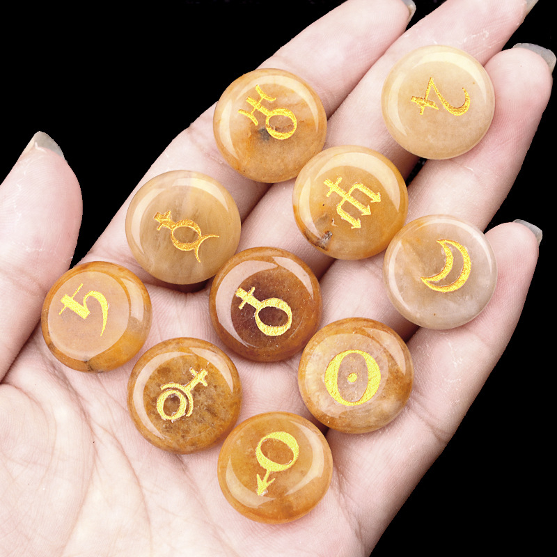 Solar System's Ten Planet Symbols Crystal Runes（10-pieces）