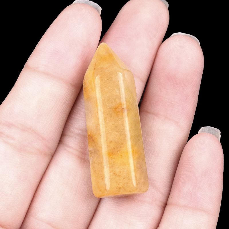 Crystal hexagonal single-point pillar stone,12.5×38mm