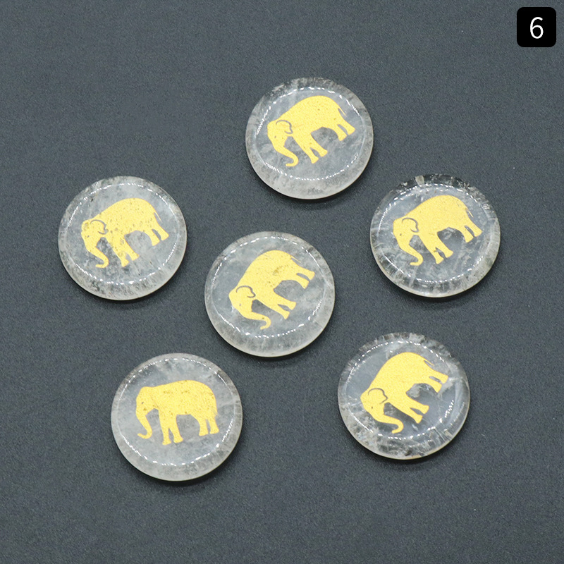 25mm round piece carved like a crystal accessory(1-piece)