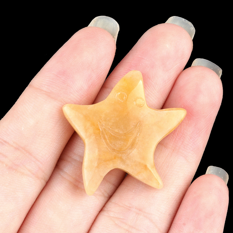 Crystal smiley face star, no hole, 30mm