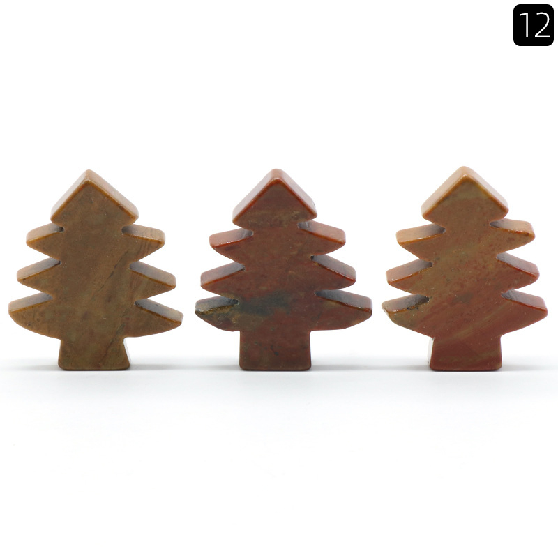 Mini Crystal Stone Christmas Tree Carving（1-piece)
