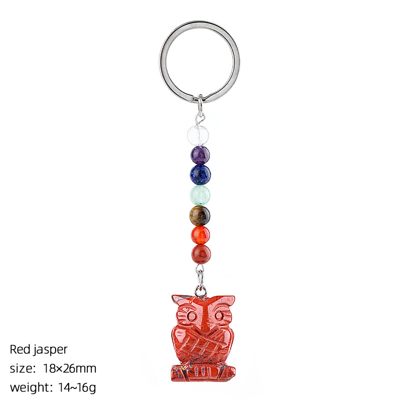 1in Natural Crystal Owl Keychain，15g