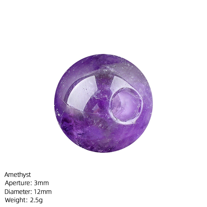 12mm Natural Crystal Large Hole Beads，3g
