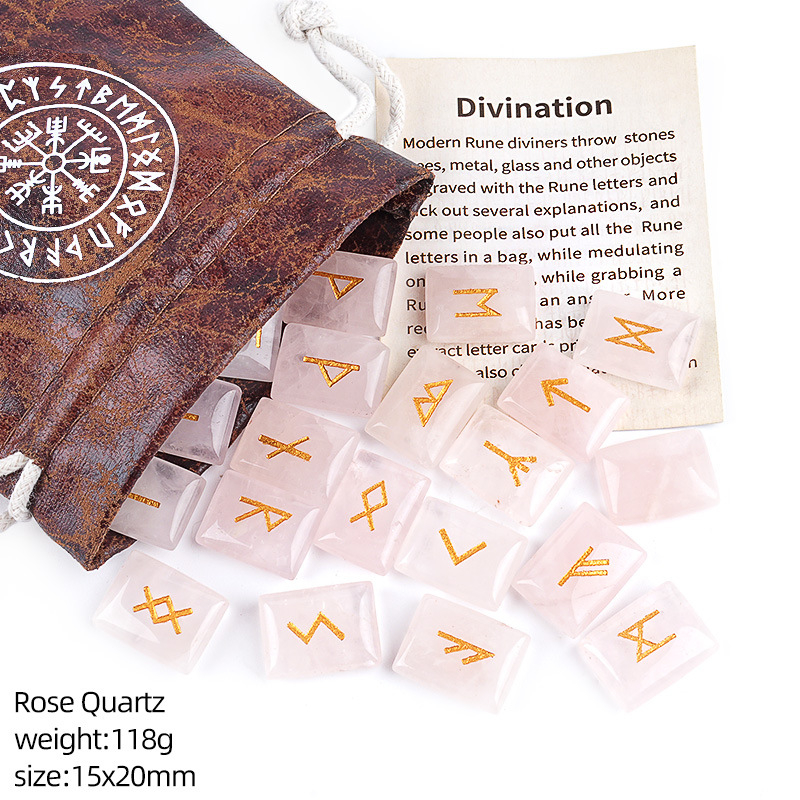 Natural Crystal Rune Set of 25 Pieces,110g