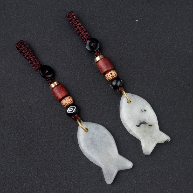 crystal fish keychain