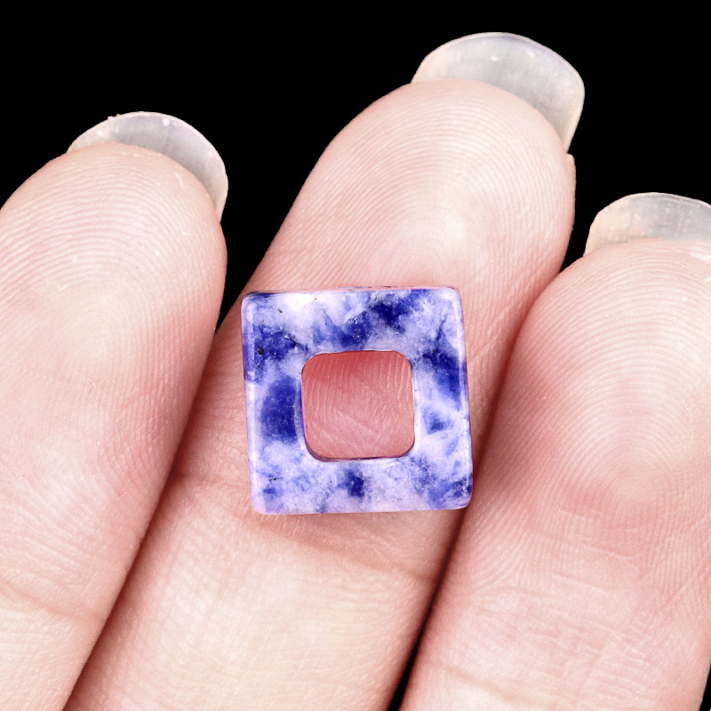 Water hollow square loose bead pendant necklace bracelet accessory，10mm