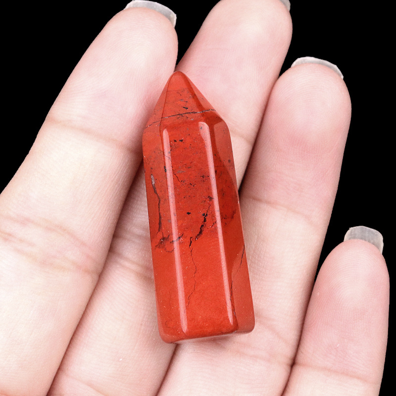 Crystal hexagonal single-point pillar stone,12.5×38mm