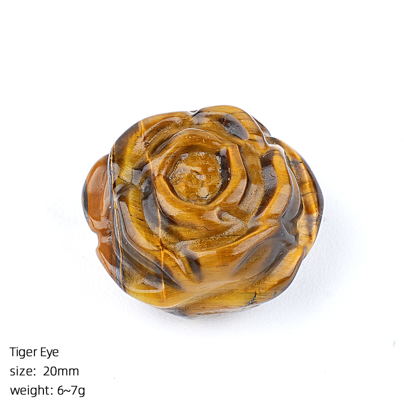 20mm Natural Crystal Rose Ornament without Hole，7g