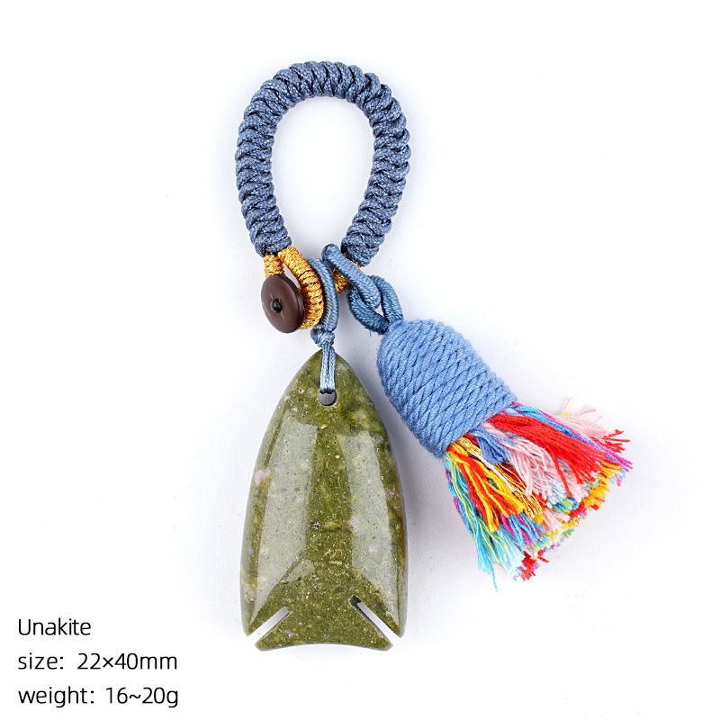 Bohemian-style crystal fish keychain