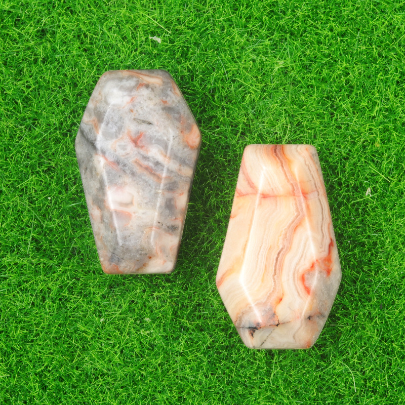 Crystal Agate Mini Coffin Carvings