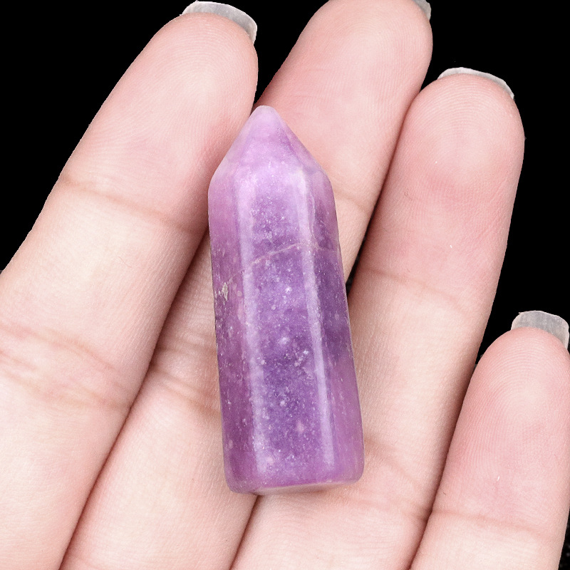 Crystal hexagonal single-point pillar stone,12.5×38mm
