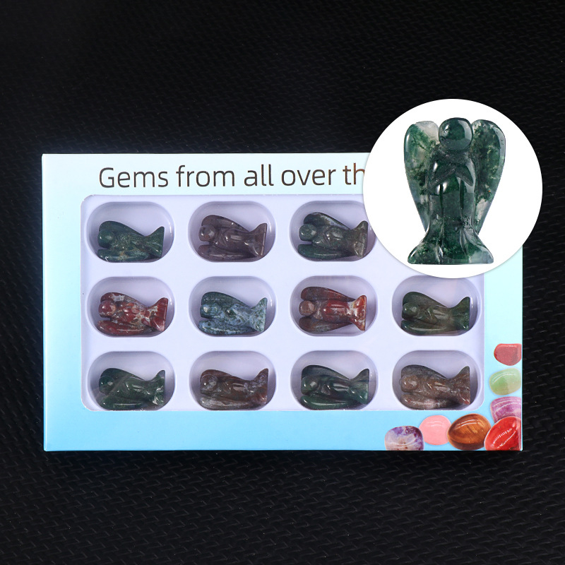 12PCS Crystal Angel Figurines in Color Box