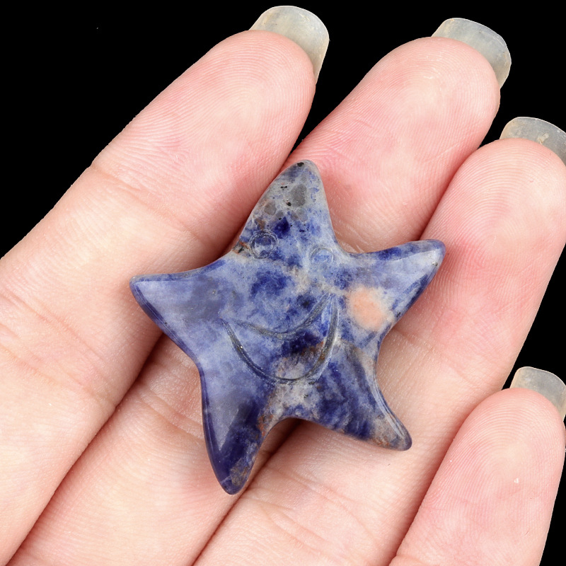 Crystal smiley face star, no hole, 30mm