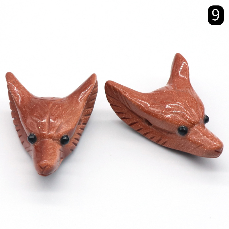 Crystal Carved Wolf Head Pendant