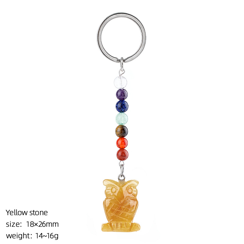 1in Natural Crystal Owl Keychain，15g
