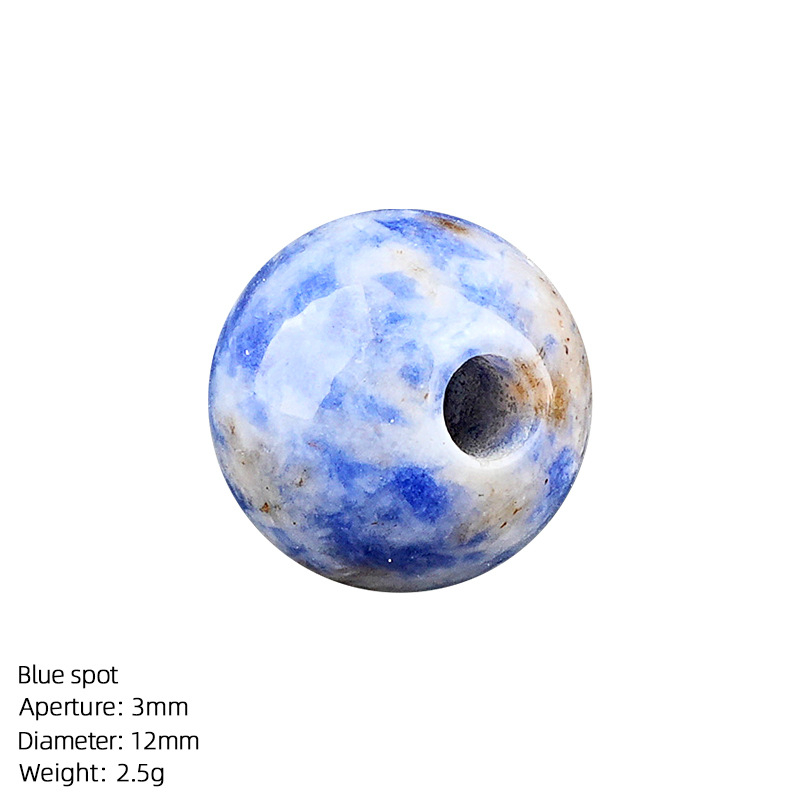 12mm Natural Crystal Large Hole Beads，3g