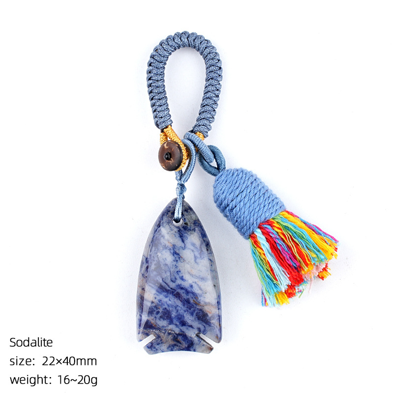 Bohemian-style crystal fish keychain