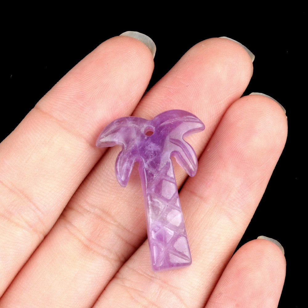crystal coconut tree pendant