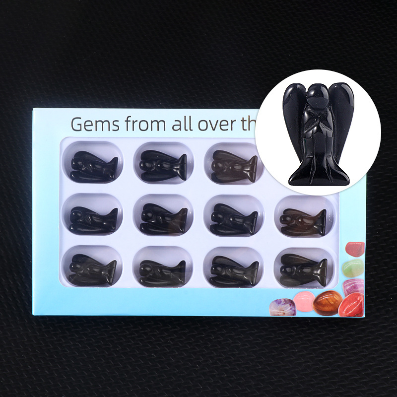 12PCS Crystal Angel Figurines in Color Box