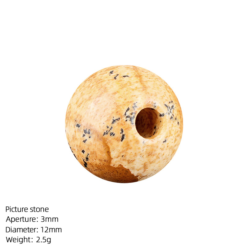 12mm Natural Crystal Large Hole Beads，3g