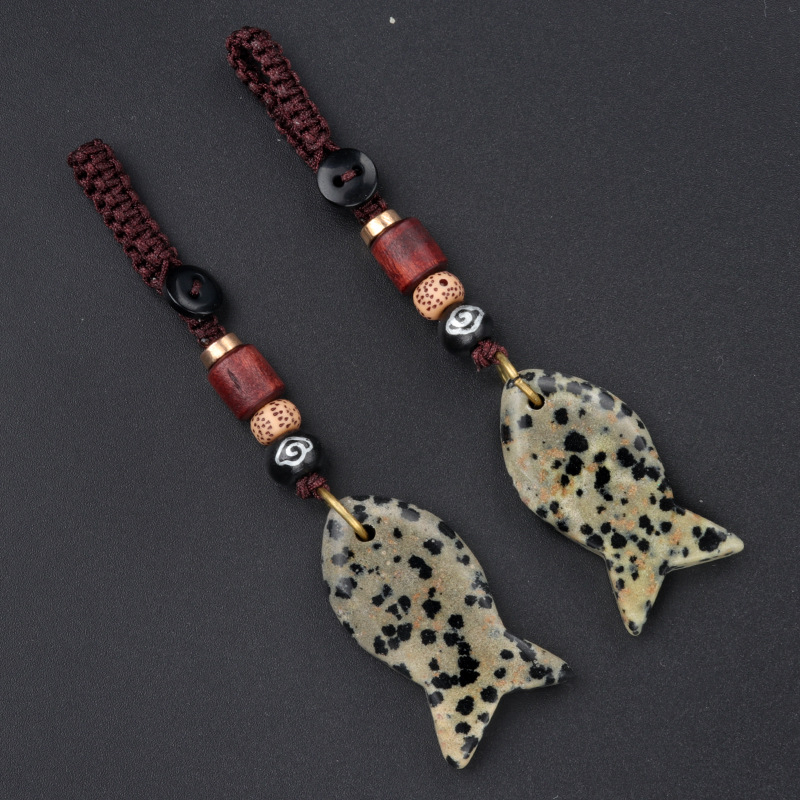 crystal fish keychain