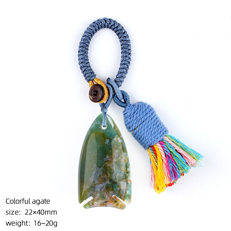 Bohemian-style crystal fish keychain