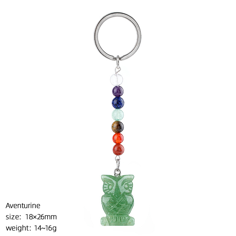 1in Natural Crystal Owl Keychain，15g