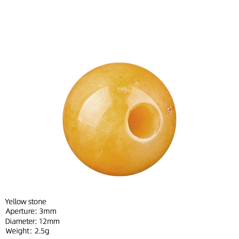 12mm Natural Crystal Large Hole Beads，3g
