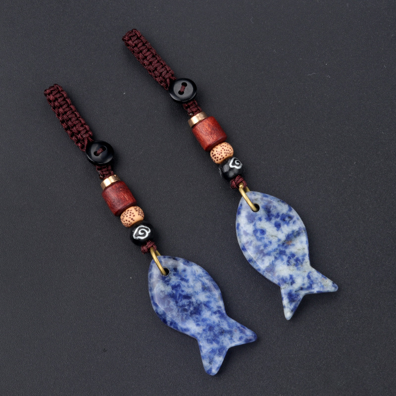 crystal fish keychain