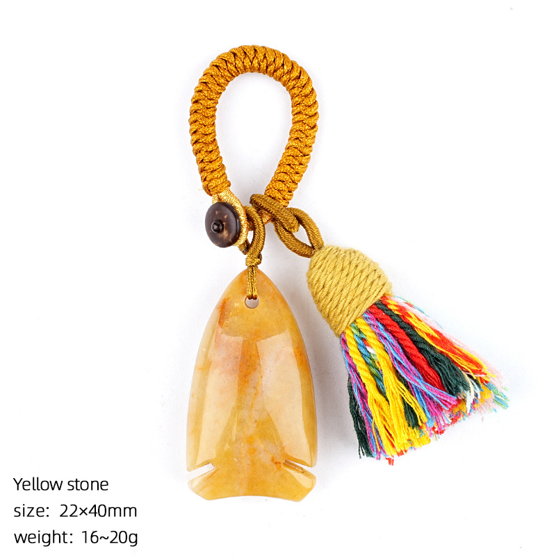 Bohemian-style crystal fish keychain