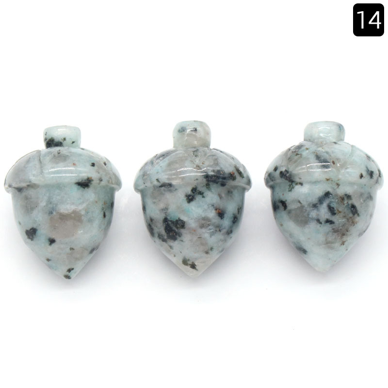 Crystal Hazelnut, Acorn, Stone, Pinecone Mini Fruit Carvings,20X26mm