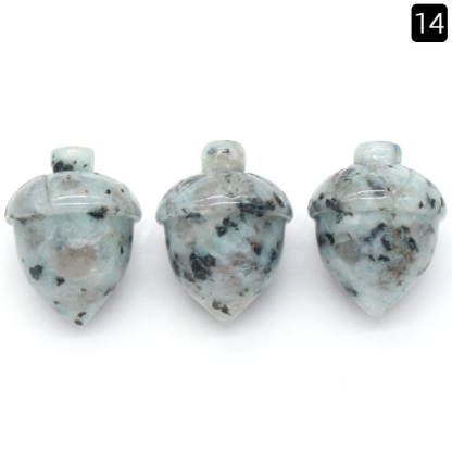 Crystal Hazelnut, Acorn, Stone, Pinecone Mini Fruit Carvings,20X26mm