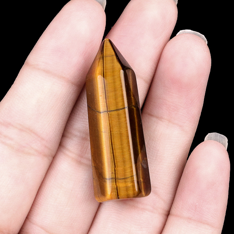 Crystal hexagonal single-point pillar stone,12.5×38mm