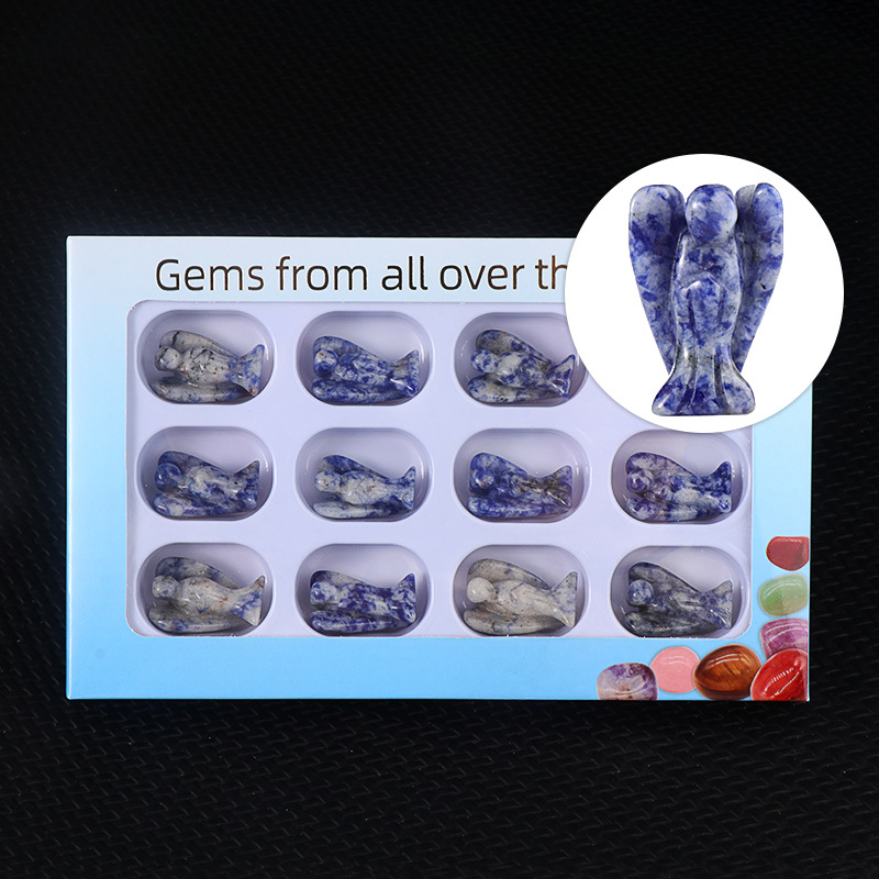 12PCS Crystal Angel Figurines in Color Box