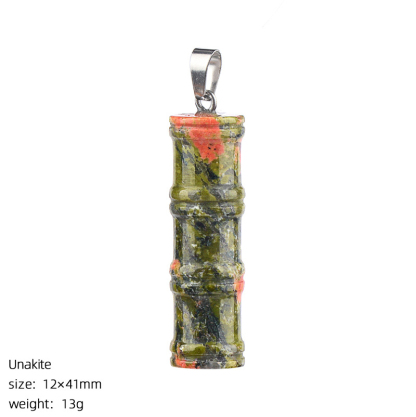 Crystal Bamboo Segment Pendant