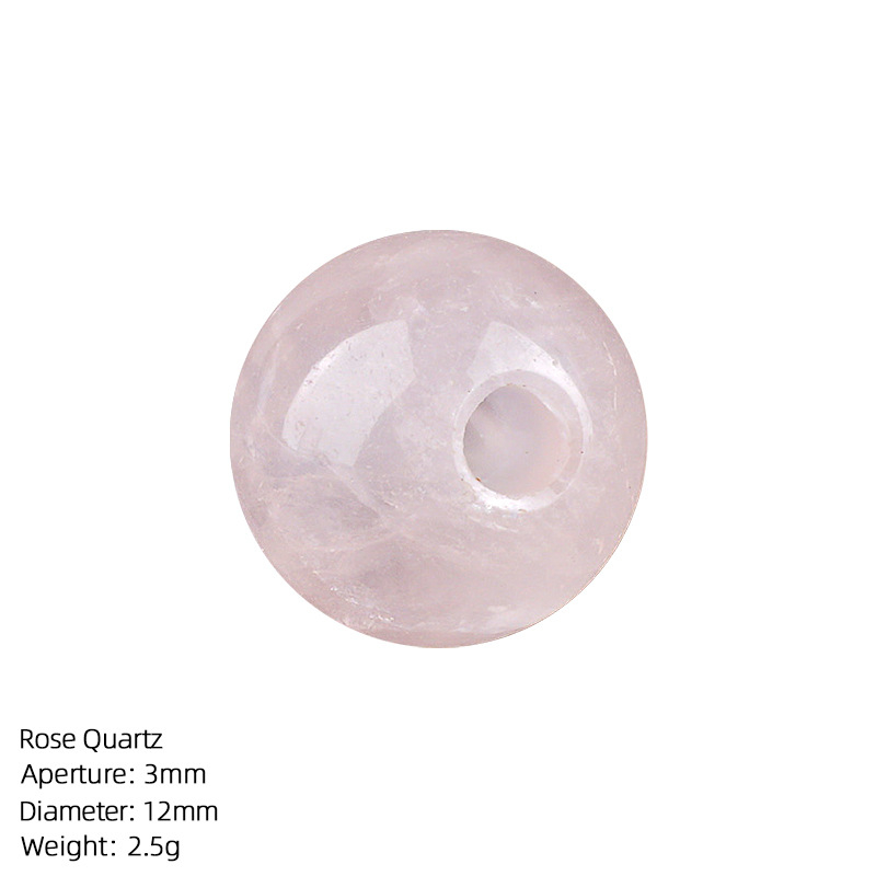 12mm Natural Crystal Large Hole Beads，3g