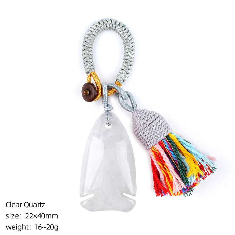 Bohemian-style crystal fish keychain