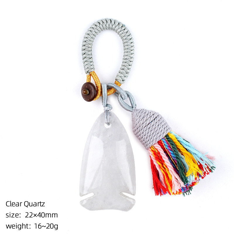 Bohemian-style crystal fish keychain