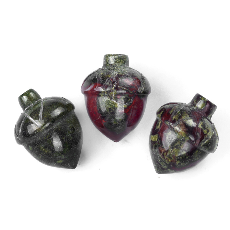 Crystal Hazelnut, Acorn, Stone, Pinecone Mini Fruit Carvings,20X26mm