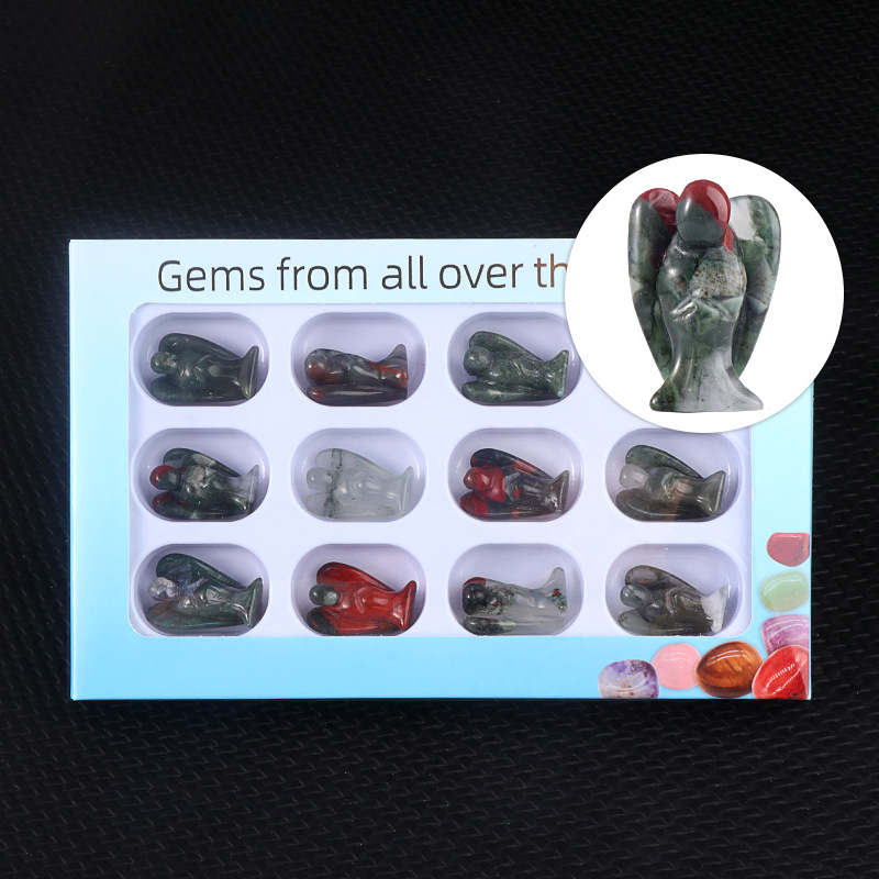 12PCS Crystal Angel Figurines in Color Box