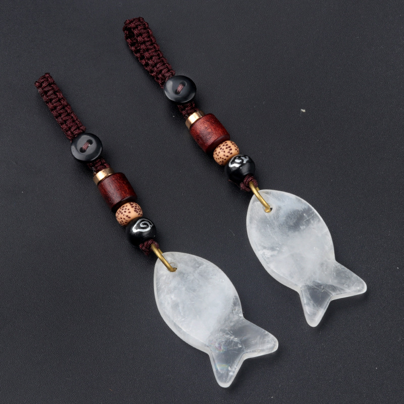 crystal fish keychain