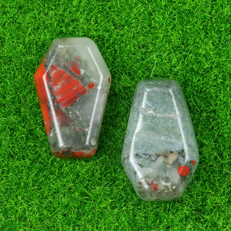 Crystal Agate Mini Coffin Carvings