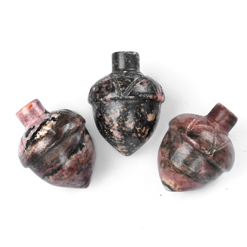 Crystal Hazelnut, Acorn, Stone, Pinecone Mini Fruit Carvings,20X26mm