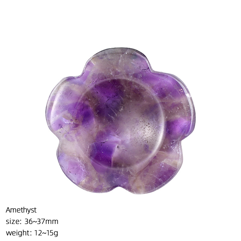 Flower Worry-Free Stone Crystal Thumb Stone Carvings,36mm