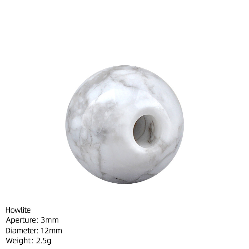 12mm Natural Crystal Large Hole Beads，3g
