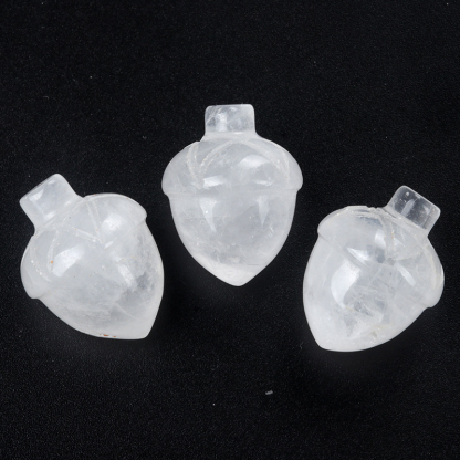 Crystal Hazelnut, Acorn, Stone, Pinecone Mini Fruit Carvings,20X26mm