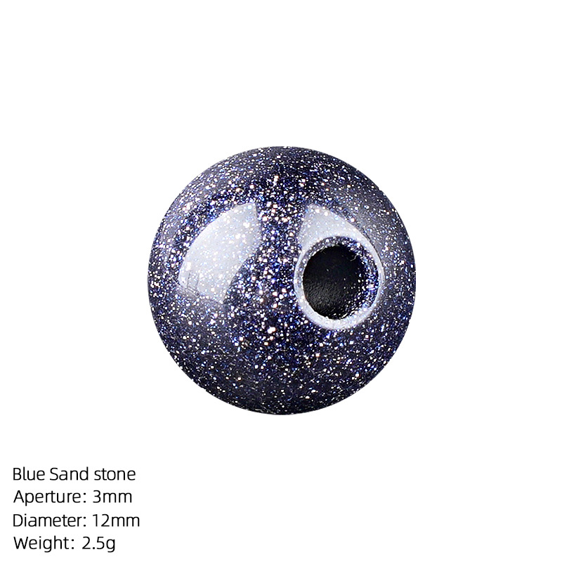 12mm Natural Crystal Large Hole Beads，3g