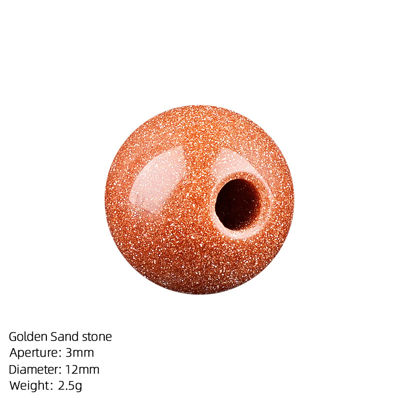12mm Natural Crystal Large Hole Beads，3g