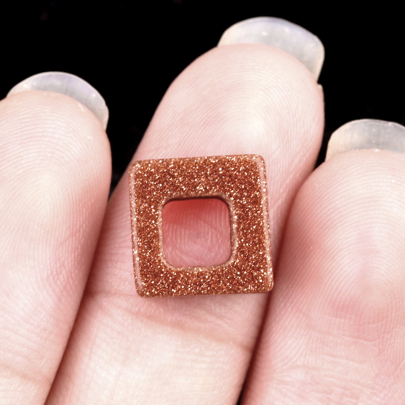 Water hollow square loose bead pendant necklace bracelet accessory，10mm